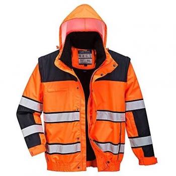 Hivis Bomber Jacket, Orange/Black, Medium