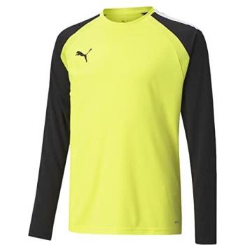 PUMA TeamPACER Unisex Junior Long Sleeve Top – Fluo Yellow/Black, 12 yrs