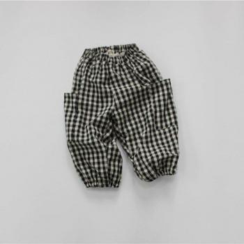 Thickened Korean Plaid Jeans with Velvet Lining