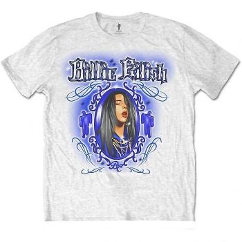 Billie Eilish Unisex Airbrush Fotografie Baumwoll-T-Shirt Schwarz S