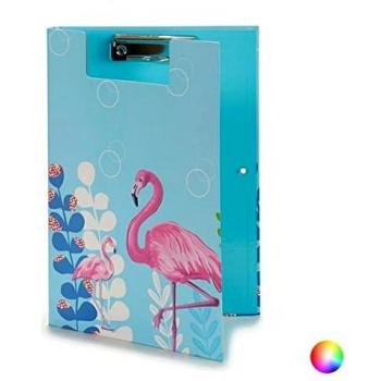 Pack 4 carpetas con pinza y goma A4 flamencos