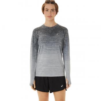 Camiseta ASICS Seamless de manga larga blanca y gris