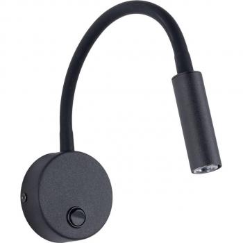 Lagos Wandleselampe, 45 cm, schwarz, schwenkbar, G9