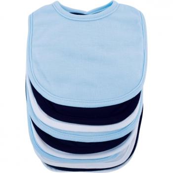 Bieco Baby‑Essschutzlätzchen 10‑Pack – blau & weiß, mit Klett