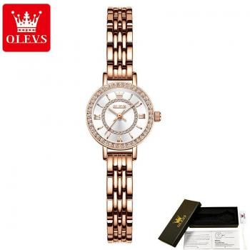 OLEVS Edelstahl Armbanduhr für Frauen, wasserdicht und elegant
