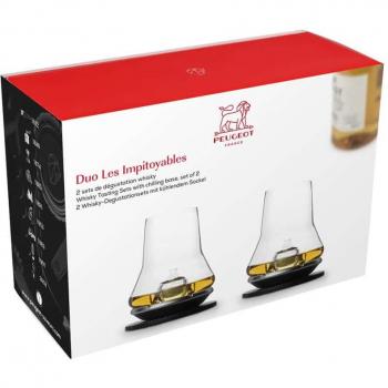Set de dégustation whisky Peugeot avec deux socles rafraîchissants