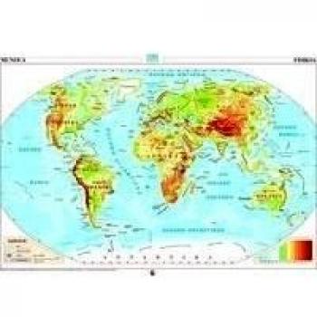 Mapa murala. Mundua fisikoa eta politikoa