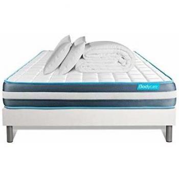Matelas BodyForm 140x200 + Sommier + Couette 240x220 + 2 Oreillers 60x40 cm