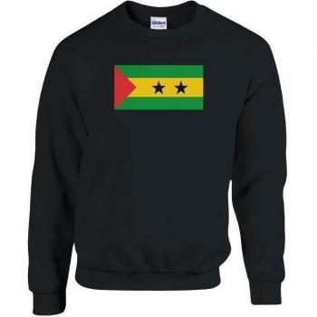 PixelForma Flaggen-Longslee – São Tomé et Príncipe, Schwarz, Geschlechtsneutral