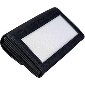 Tasca da viaggio in cuoio nero Alassio Kellner Börse 175x100 mm