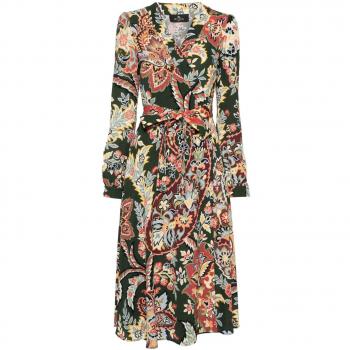 Etro Women's Green Floral Midi Dress | Size 40