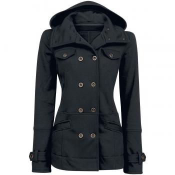 Cushy Coat Damen Kapuzenjacke schwarz von RED by EMP
