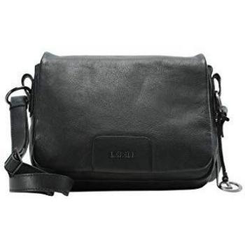 L.Credi Eva 25 cm Black Leather Shoulder Bag