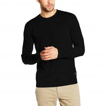 JACK & JONES JORBASIC KNIT CREW NECK NOOS, Pull Homme, Noir