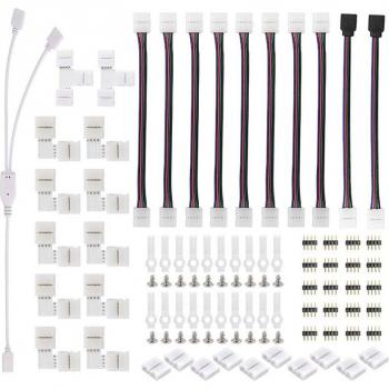 Conector de cinta LED RGB, aguja de 4 pines, 95 piezas