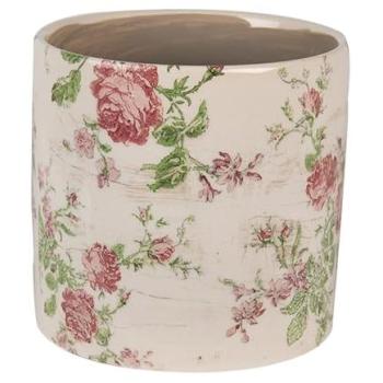 Céramique Rose Cléa – Pot floral beige, 14 × 13 cm