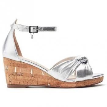 Moda in Pelle Damen Sandale Muscari Twist in Silber