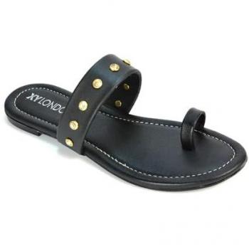 Women’s Isobel Diamante Leather Sliders – Black, 4
