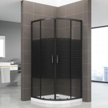 TIBYBLACK Douche 1/4 de cercle 90x90 cm H 190 cm verre sérigraphié