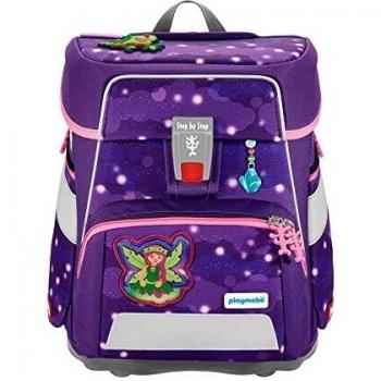 Step by Step Schulranzen-Set Space Playmobil „Ayuma Leavi“ 5-teilig, ergonomischer Tornister, lila-pink, Ayuma-Design