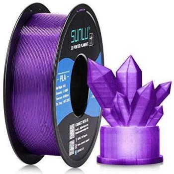 SUNLU Transparent PLA Filament 1.75 mm 3D Printer Filament, 1kg Spool 3D Printing Filament, Dimensional Accuracy +/