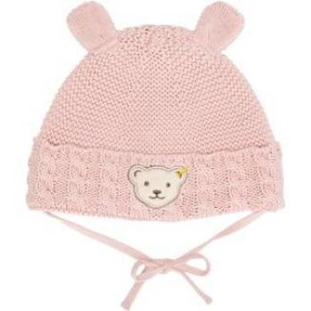Bonnet bébé en GOTS Steiff argent rose