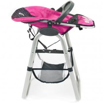 Chaise haute design pastel bleuté avec pois roses