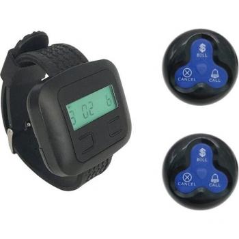 Wireless Calling System with 1 Wrist Watch Receiver and 2 Waterproof Buttons