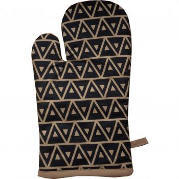 Bugatti Ofenhandschuh „Skandi“ rechte Seite – schwarz‑taupe, 18 × 30 cm