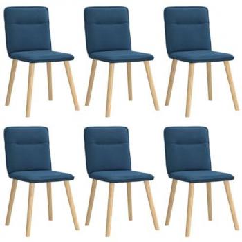 VidaXL 6 Esszimmerstühle Blau Stoff