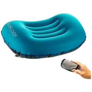 Trekology Ultralight kompaktes Campingkissen, aufblasbar, komfortable Lumbalstütze, Blaugrün