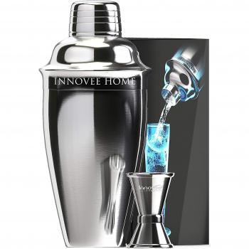 Nuvantee Premium Mix Master Kit – 3‑Pack Stainless Steel Shakers with Strainer and eBook