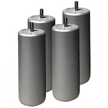 Pieds de lit 15 cm gris argent pour sommier tapissier