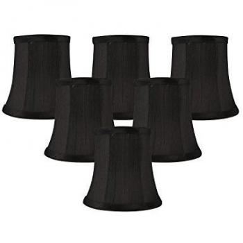 Meriville 6‑Piece Black Faux Silk LED Lamp Shades