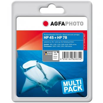 AGFAPHOTO APHP45_78SET Tintenpatronen schwarz und farbig