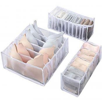 3pcs Foldable Storage Box for Underwear and Socks