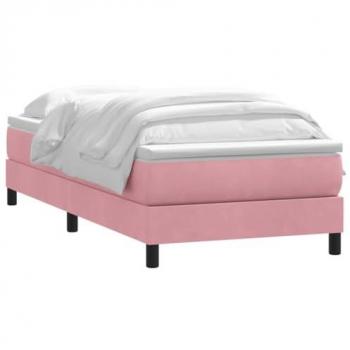 Sommiers lattes roses, matelas velours 100×220 cm