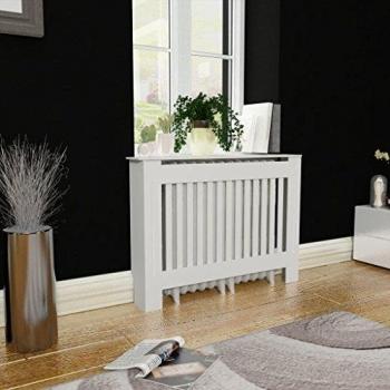 VidaXL White MDF Radiator Cover Heating Cabinet 112 cm