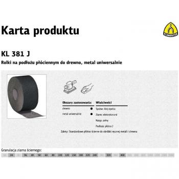 Klingspor rullo su supporto in tessuto KL381J 150mm grana 60 (50mb)