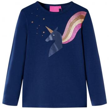Maglietta Bambina Maniche Lunghe Blu 104