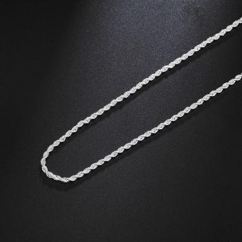 AGLOVER 925 Sterling Silver 20 Inch Rope Chain Necklace