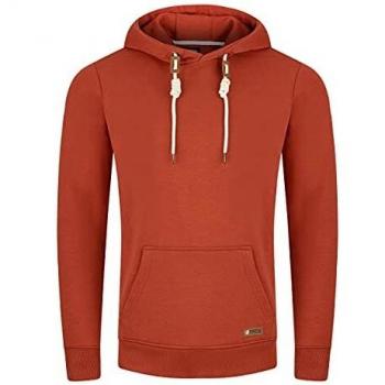 Riverso Herren Kapuzenpullover RIVLuca Hoodie Sweatshirt Pullover Kapuze Kängurutaschen Regular Fit Einfarbig Baumwolle Schwarz Größe:XL, Farbe:Dark Red/Design 01