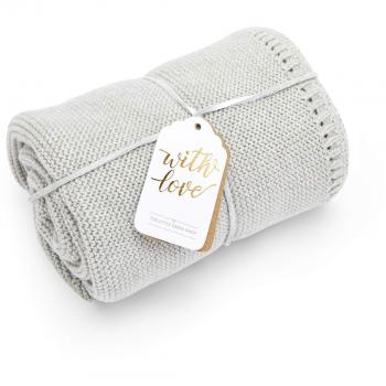 The Little Green Sheep Babydecke, gestrickt, Grau