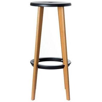 Sgabello Woody Paperflow, 2 pezzi, colore nero