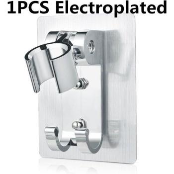 Self-Adhesive Shower Holder Bracket Wall-Mounted Adjustable Aluminum Nozzle Hook