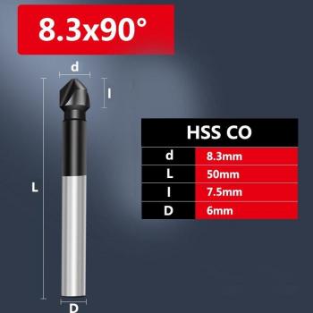 Broca de desbarbado cobalto M35 90 grados para acero inoxidable