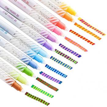 Marqueurs de craie liquide en pastel – 12 jetons double fin