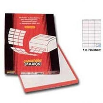 Etichette Markin adesiva C/500 verde 100 fogli A4 (24 etichette da 70x36mm)