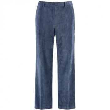 Samoon Carlotta Damen Cordhose Weites Bein Blau 52/XXL