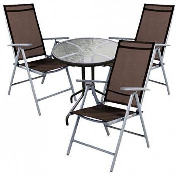 Mojawo Silbergraue Bistrogarnitur 4-teilig